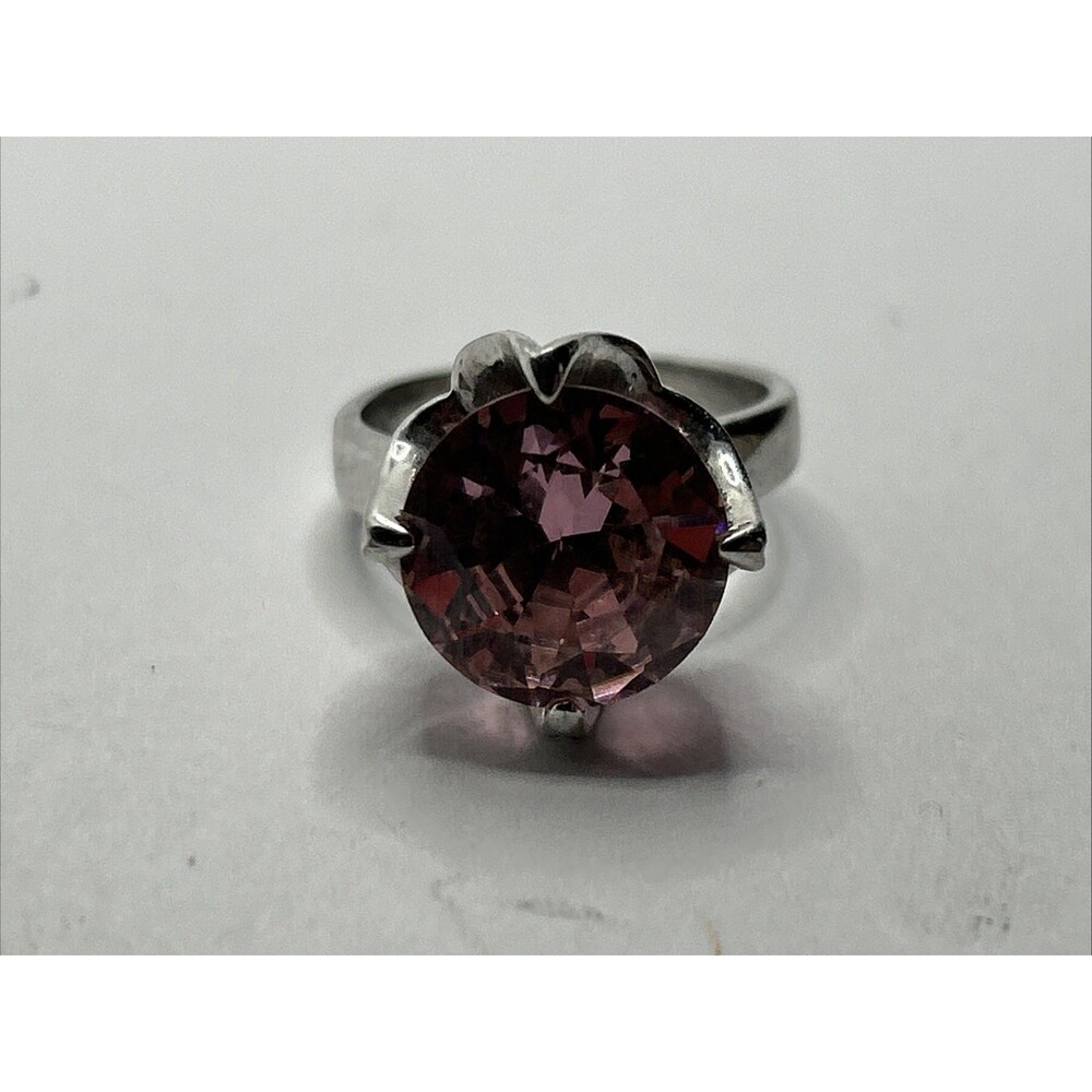 Vintage 925 Sterling Silver Pink Ice Ring Size 6.25